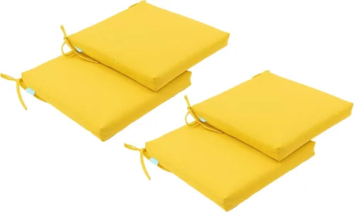 QILLOWAY Juego de 4 cojines para sillas de interior y exterior, cojines de asiento, cuadrados de espuma para silla de comedor, para todo tipo de