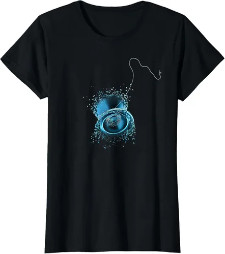 Miniatura 37 de Shattered Yo Yo - Camiseta de diseño azul impresionante, Negro, S