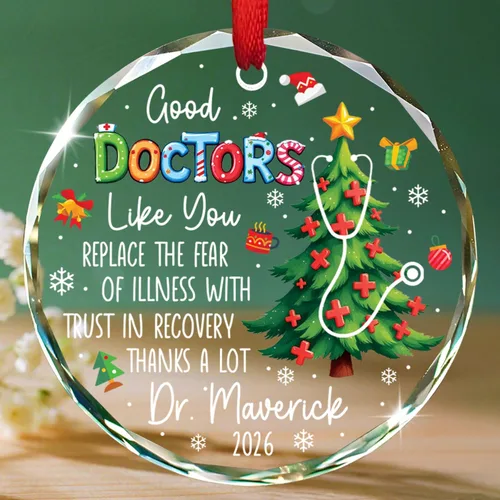 Miniatura 22 de Un médico verdaderamente asombroso es difícil de encontrar Adornos de vidrio, Adorno de Navidad personalizado de agradecimiento al médico 2025