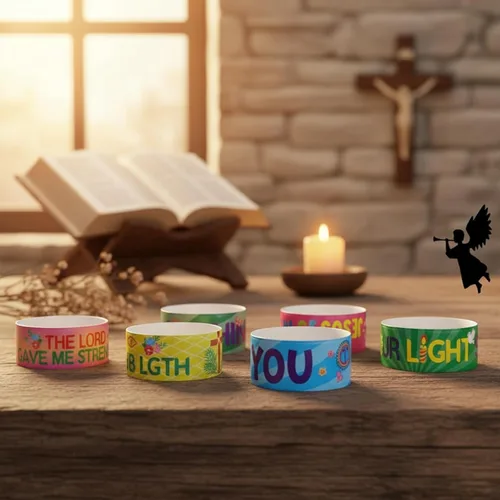 Miniatura 5 de Frienda 40 pulseras cristianas religiosas con versículos bíblicos para VBS Jesús Love You, pulseras inspiradoras motivacionales de natividad
