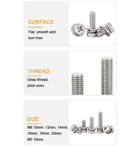 Miniatura 3 de Pernos y Tuercas para Batería, Pernos Terminales M5 x 10mm para ATV, Pernos de Acero Inoxidable M5 para Motocicleta, Barco, Bicicleta Eléctrica