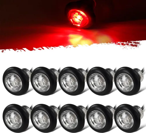 Miniatura 8 de Partsam - 10 piezas de luces LED de 3/4 pulg. ámbares para lado, luces de señalización aprobadas por DOT con lente transparente, luces tipo bala