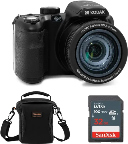 Miniatura 10 de Kodak PIXPRO AZ425 Astro Zoom - Cámara digital Full HD de 20 MP, color rojo, paquete con tarjeta de memoria de 32 GB y bolsa