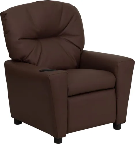 Miniatura 19 de Flash Furniture Chandler LeatherSoft - Silla reclinable para niños con portavasos y reclinable de seguridad, silla reclinable contemporánea