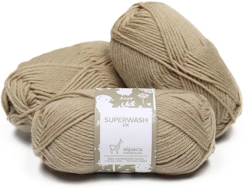 Miniatura 30 de 100% lana pura Superwash de Alpaca Warehouse, juego de 3 madejas (150 gramos) de peso DK - Procedencia directa de Perú - Celestialmente suave