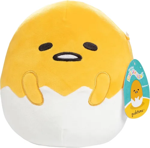 Squishmallows Gudetama The Lazy Egg original de 8 pulgadas – Peluche oficial de Jazwares – Juguete coleccionable suave y esponjoso de huevo de