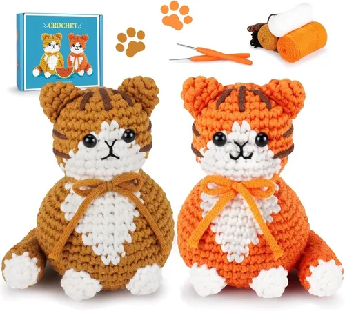 Miniatura 10 de Kit de ganchillo para principiantes, kit de ganchillo de conejo y oso con tutoriales en video paso a paso, kit de ganchillo de conejo para Conejo