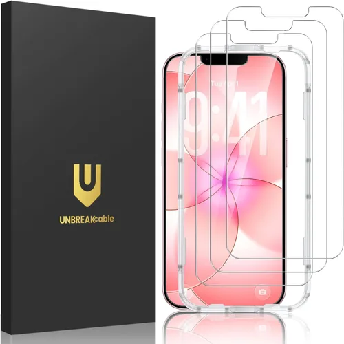 Miniatura 13 de UNBREAKcable Paquete de 3 protectores de pantalla para iPhone 17 Pro Max, vidrio templado doble inastillable [marco de fácil instalación]