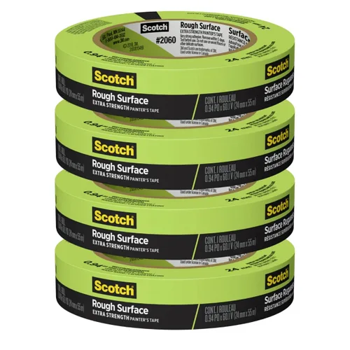 Scotch Painter's Tape Cinta adhesiva 2060-1A 2060, 1 pulgada por 60 yardas, verde, paquete de 4