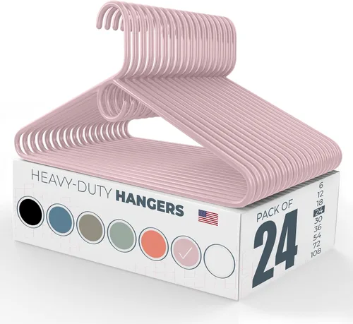 Miniatura 14 de Perchas de plástico resistentes hechas en Estados Unidos a granel, 20, 30, 50, 100 unidades disponibles, perchas de plástico fuertes, perchas