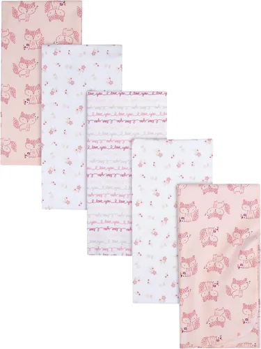 Miniatura 14 de Gerber Niños Recién Nacido Bebé Lactante Guardería 100% Algodón Franela Manta de Recepción y Envoltura, Bosque Blanco, Paquete de 5 Blanco Woodland