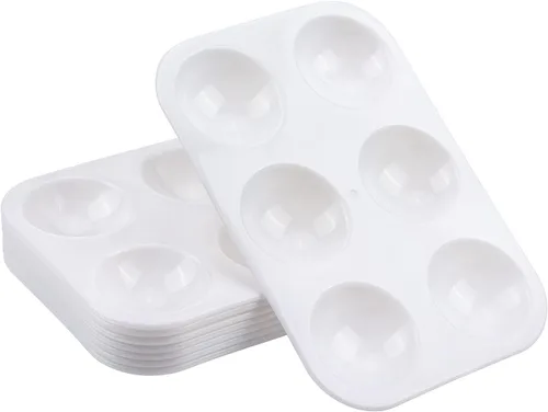 Miniatura 2 de Tamaki - 8 paletas de bandeja de pintura de plástico blanco, bandeja de pintura para acuarela, ideal para fiestas de pintura, manualidades DIY y 8