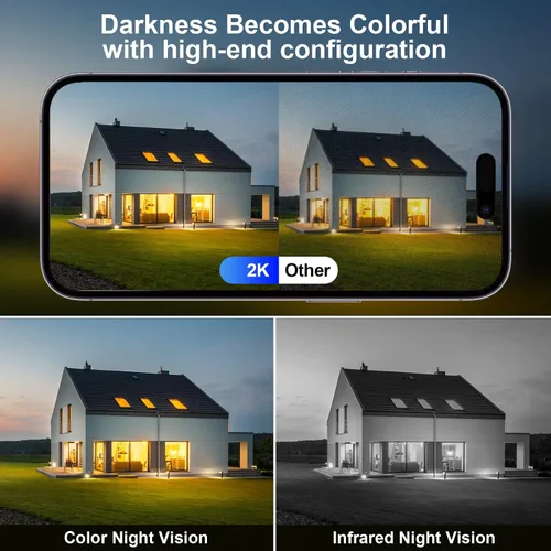 Miniatura 8 de Cámaras PHANSATIM para Seguridad del Hogar, Cámaras de Seguridad 2K Inalámbricas para Exteriores con Detección de Movimiento y Visión Nocturna a