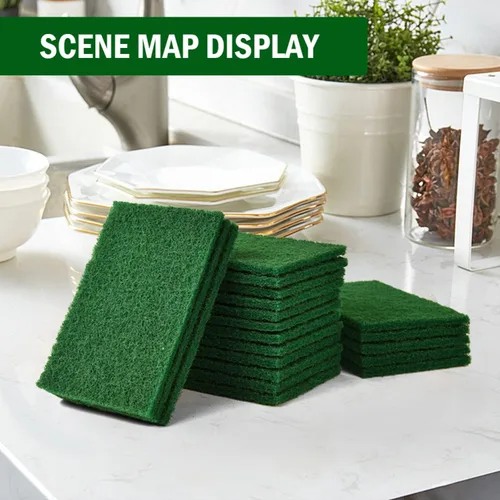 Miniatura 6 de YoleShy 20 almohadillas para fregar, estropajos de platos, 4.5 x 6 pulgadas, reutilizables, verdes, para el hogar, para platos, fregadores de cocina