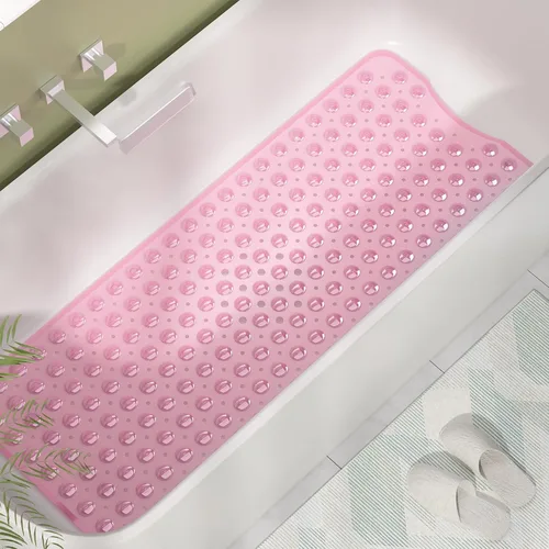 Miniatura 2 de AmazerBath Tapete de ducha antideslizante de 40 x 16 pulgadas, tapete de ducha con ventosas y agujeros de drenaje, tapete de baño antideslizante