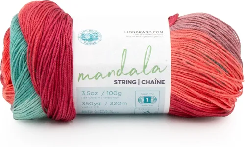 Miniatura 26 de Lion Brand Yarn Hilo Mandala String, Hilo Fingering para Tejer y Crochet, Acoustic, 1 Paquete