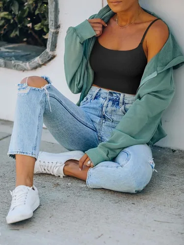 Miniatura 3 de REORIA Camiseta sin mangas sexy con tirantes delgados ajustables y doble forro sin costuras para yoga