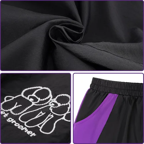 Miniatura 3 de Noverlife Pantalones de Peluquería Profesional para Peluqueros de Mascotas, Talla M, Cintura Elástica Cómoda, Pantalones Ligeros Negros Resistentes