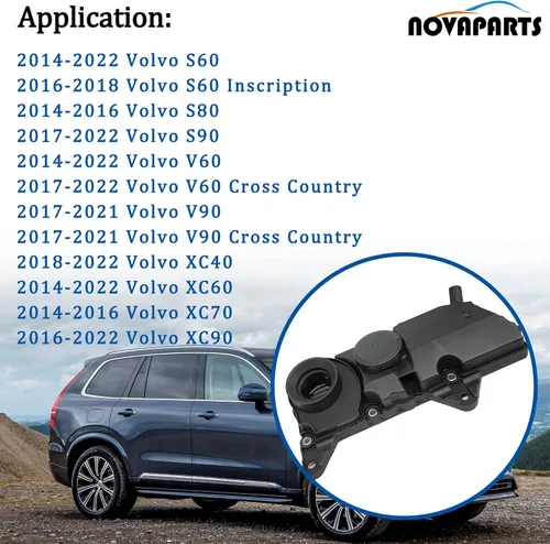 Miniatura 3 de NOVAPARTS 32140004 Válvula PCV con trampa de aceite 2.0L con junta para Volvo XC90 XC60 S60 S80 S90 V60 V90 XC40 XC70 2014-2021 4 cilindros 32242753