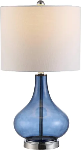 Miniatura 7 de SAFAVIEH Lighting Collection – Lámpara de mesa moderna de 24 pulgadas en color plateado con vidrio de la colección Brooks, bombilla LED incluida