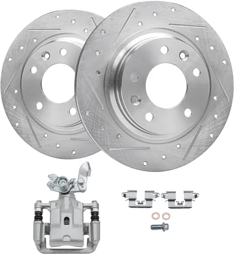 Miniatura 12 de Detroit Axle - Kit de freno delantero para Mercedes-Benz C350e GLC300 2016-2018, E300 2017, E350 2020-2022, frenos de disco perforados y ranurados