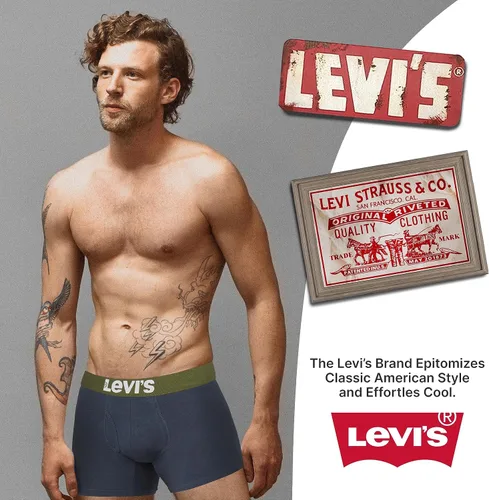 Miniatura 7 de Levi's Ropa interior para hombre, paquete de 7 calzoncillos tipo bóxer para hombre de algodón elástico