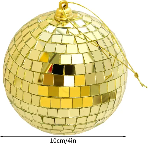 Miniatura 2 de 2 Piezas de Bolas de Espejo de Discoteca Bolas Colgantes para Efecto de Luz de DJ de Discoteca de los 50s 60s 70s Fiesta Decoración del Hogar