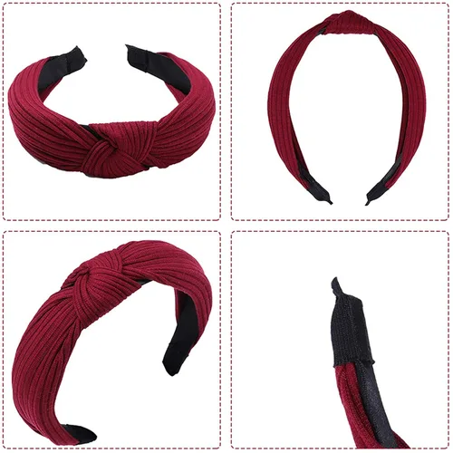Miniatura 3 de Ondder Diademas anudadas para mujer, paquete de 10 diademas de moda con nudo superior, diadema surtida para mujer, turbante para el cabello fino