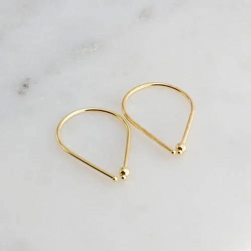 Miniatura 4 de 13mm de plata de ley 20 GA Aretes de aro invertidos colgantes de lágrima hipoalergénicos ligeros con hilo para mujer