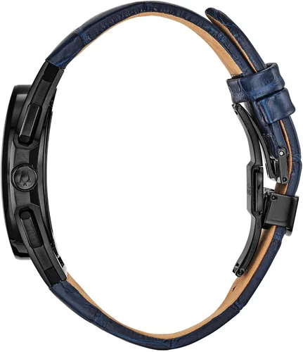 Miniatura 2 de Bulova CURV - Reloj cronógrafo con correa de cuero azul para hombre 98A232, Blanco, Cronógrafo