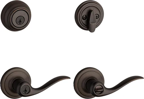 Miniatura 10 de Kwikset Signatures Tustin picaporte SmartKey, cilindro único, paquete combinado, 991TNL 15 SMT CP K4 Níquel satinado