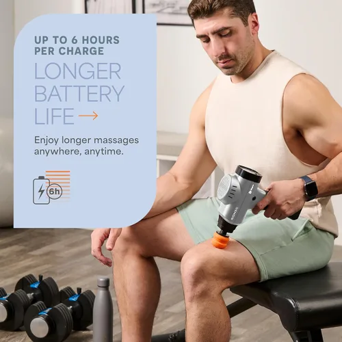 Miniatura 4 de LifePro Pistola de masaje y soporte para pistola de masaje (se vende por separado) - Masajeador muscular de percusión para atletas con 8 cabezales