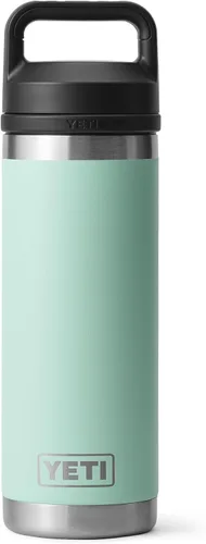 YETI Rambler Botella de 18 oz, aislada al vacío, de acero inoxidable con tapa Chug, Seafoam Verde mar