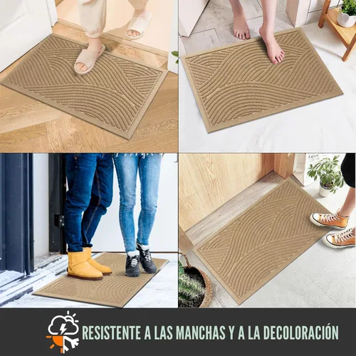 Miniatura 6 de HIYARD Tapete resistente para puerta delantera, absorbente, resistente a la suciedad y a la suciedad, para interiores y exteriores, resistente a