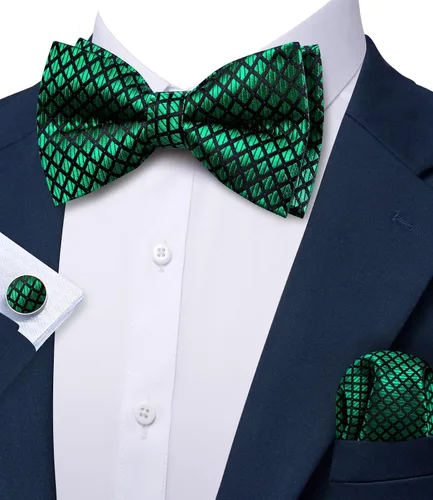 Miniatura 77 de Barry.Wang Conjunto de chaleco de pajarita para hombre, chaleco con cuello en V de seda jacquard de cachemira, gemelos de pañuelo formal/ocio, boda