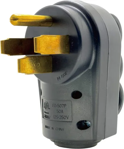 Sintron NEMA - Enchufe de hoja recta 14-50P, mango ergonómico, rewirable, para caravana, caravana, remolque, viaje, 125/250 voltios, 50 amperios, 3