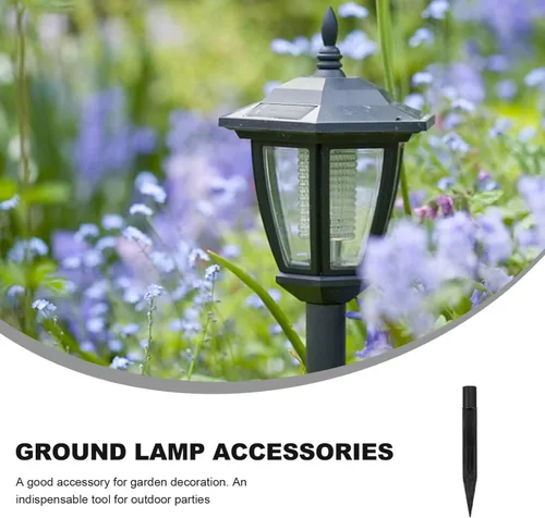 Miniatura 5 de Uonlytech Estacas de repuesto para lámpara de jardín, paquete de 10 estacas de plástico para el suelo, 5.51 x 0.55 pulgadas, impermeables, durables