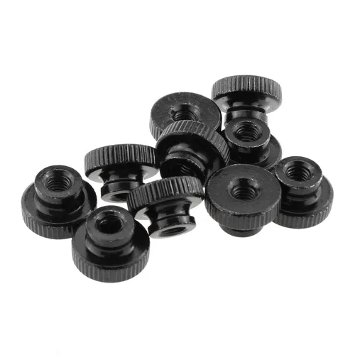 Miniatura 4 de MEETOOT Tuercas moleteadas M5 x 0.031 in de metal negro redondo pomos redondos tuercas de mano para piezas de impresora 3D