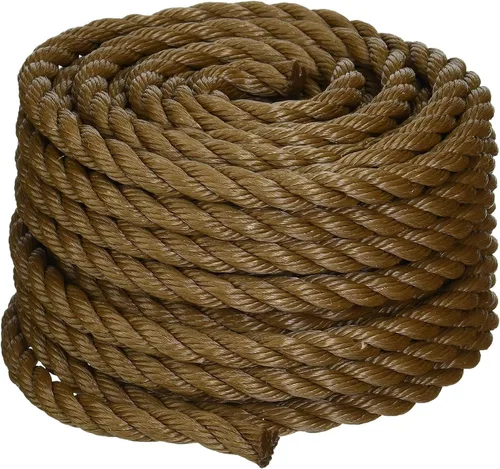 Koch 5011635 - Cuerda de polipropileno trenzada, perfecta para exteriores, jardinería, paisajismo y envíos, 1/2 x 50 pies, marrón, límite de carga