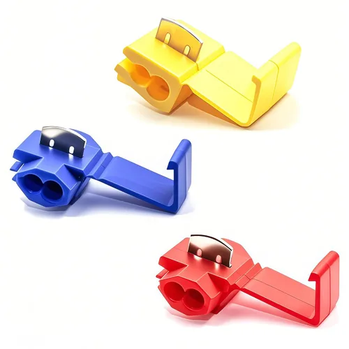 Miniatura 6 de 100 unidades de conectores de cable de empalme rápido sin soldadura, conector de cable eléctrico de cierre de clic calibre 12-10 (amarillo)