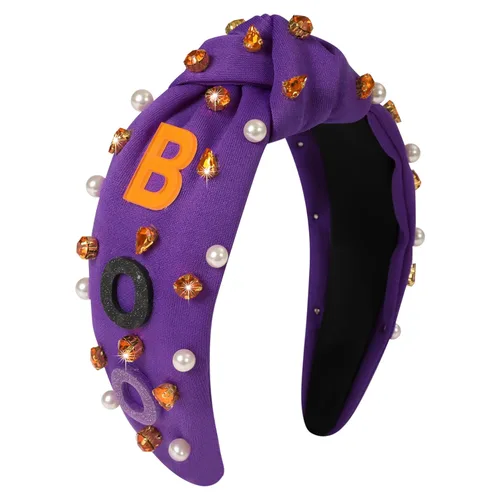 Miniatura 11 de Diademas de fantasma de Halloween para mujer, diadema de araña espeluznante con cuentas de diamantes de imitación de cristal, accesorios