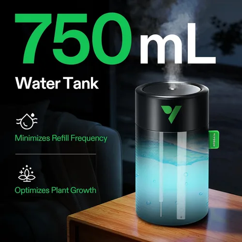 Miniatura 2 de VIVOSUN AeroStream U075 Humidificador USB, 25.4 onzas líquidas de niebla fría mini humidificador con 2 modos de niebla, apagado automático, control