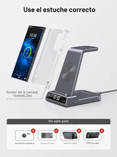 Miniatura 7 de Cargador inalámbrico para estación de carga Samsung, cargador de teléfono Android 3 en 1 para Samsung Galaxy S25 Ultra/S24 Ultra/S23/Z Flip7, Galaxy
