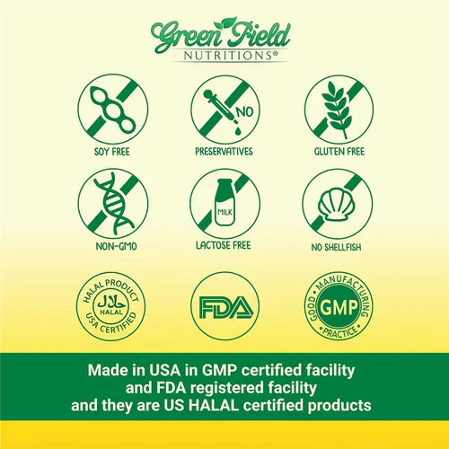 Miniatura 4 de Greenfield Nutritions Aceite de pescado halal de 1000 mg, 300 mg de Omega 3 Halal, aceite de pescado peruano silvestre pequeño, vitaminas Halal, EPA