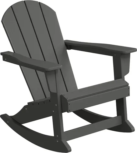 Miniatura 66 de WestinTrends Silla mecedora Malibu de poliéster para exterior/patio Adirondack, Negra