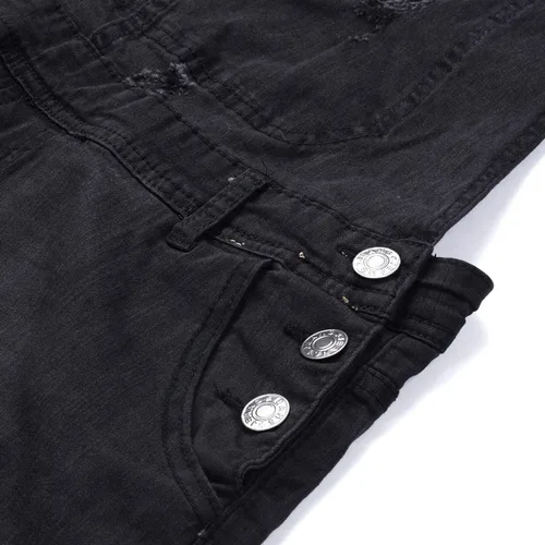 Miniatura 4 de Nituyy - Mono de mezclilla para hombre diseño de pantalones vaqueros cortos