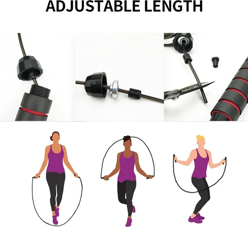 Miniatura 4 de Jump Rope, Jump Ropes for Fitness, Jump Rope for Men Women, Skipping Rope with Ball Bearings, Adjustable Jump Ropes,Tangle-Free Rapid Speed Jumping