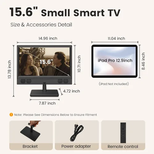 Miniatura 9 de othoig Smart TV pequeño de 15.6 pulgadas, FHD 1080p Smart TV compacto con aplicaciones integradas, WiFi y Bluetooth, sintonizador digital ATSC