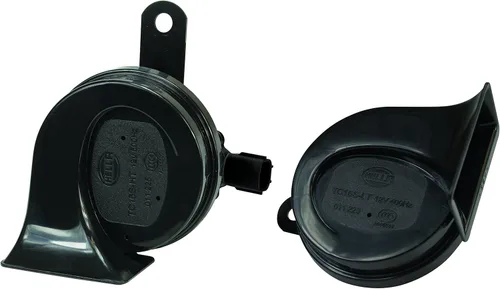 Miniatura 7 de HELLA 011225831 Kit de bocina de trompeta BX negra de 12 V (ajuste universal)