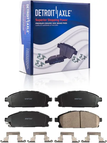 Miniatura 4 de Detroit Axle - Kit de frenos delanteros para Infiniti QX4 1997, Nissan Pathfinder 1996-1998 repuesto frenos de disco rotores pastillas de freno